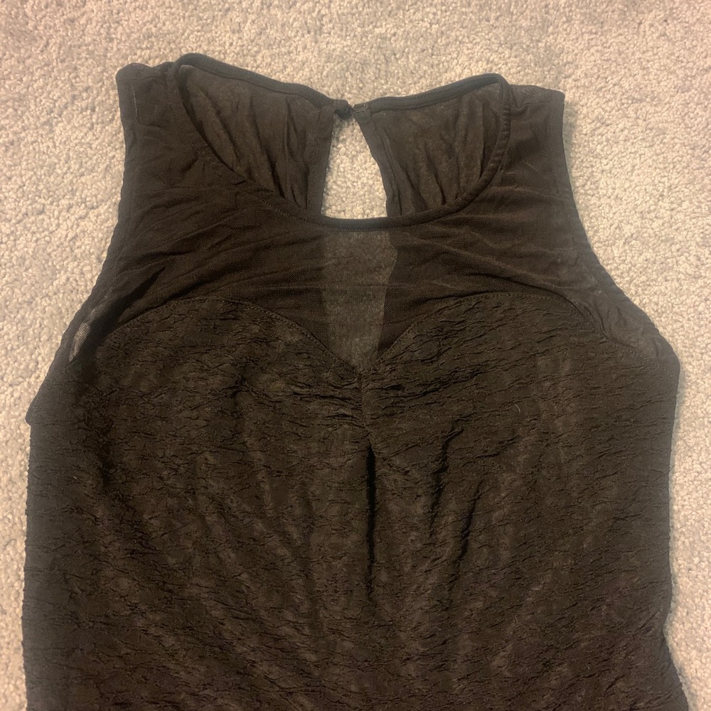 Guess, pre-owned sleeveless mesh topped mini dress